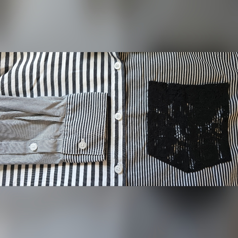 DKNY Button Down Blouse Medium - image 5